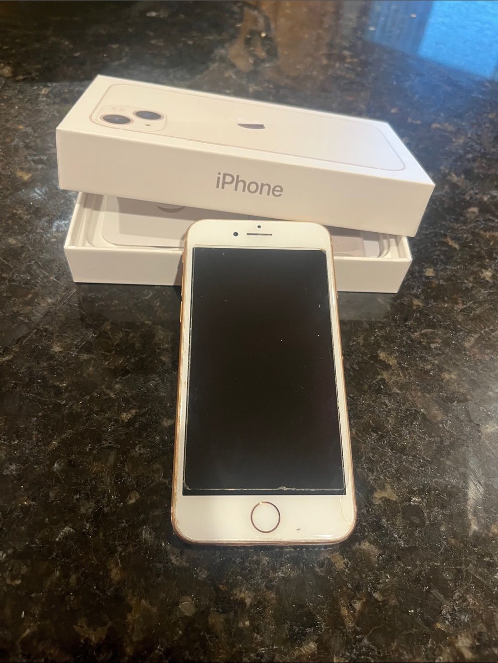 Apple iPhone 8 Rose Gold and White Front Smartphone